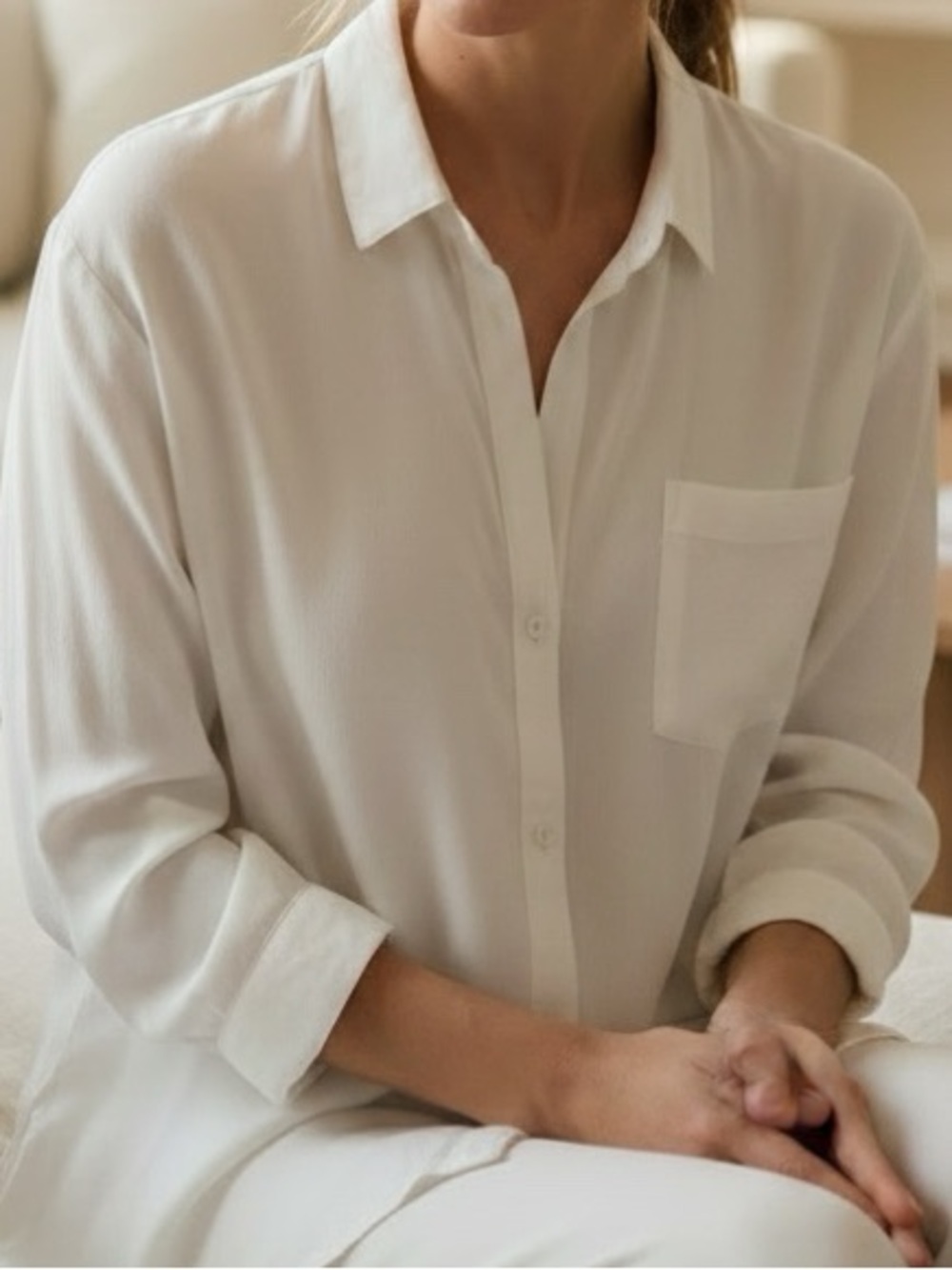 Vintage TABI INTERNATIONAL Long Sleeved White Blouse